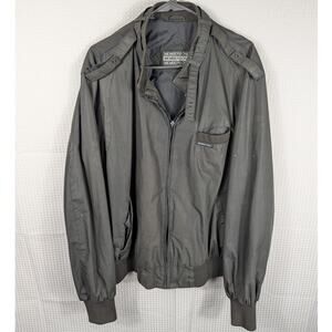 Members Only 2XL Vintage Korea Bomber Jacket Men Black Distressed Flawed 80s
